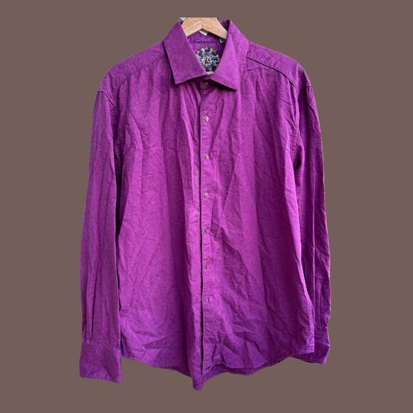 Robert Graham Other - Robert Graham Button Up Shirt | Purple Paisley Jacquard | Size L | Vintage